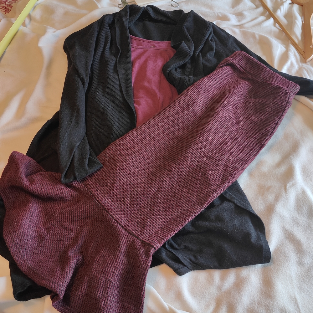 Cato Black and Burgundy Maxi Skirt